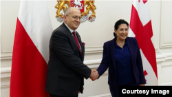 საქართველოს პრეზიდენტისა და პოლონეთის საგარეო საქმეთა მინისტრის შეხვედრა