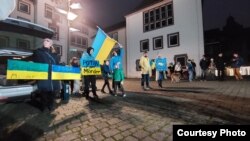 На одному з мітингів на підтримку України в Німеччині, 2022 рік