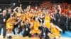 Reprezentacija Makedonije nakon pobede u četvrtfinalu nad Litvanijom i plasmanom u polufinale