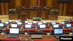Armenia - Empty seats in the Armenian parliament, Yerevan, December 4, 2018.