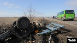 Місце вибуху біля КПВВ «Мар’їнка», 10 лютого 2016 року