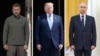 Владимир Зеленский, Дональд Трамп и Владимир Путин. Это комбинированная фотография - но встретятся ли три политика лицом к лицу?