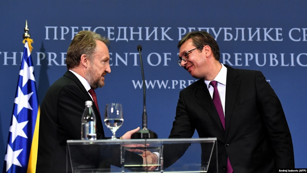 Bakir Izetbegović, predsjednik SDA i Aleksandar Vučić, predsjednik Srbije, arhivska fotografija 