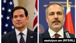 ԱՄՆ պետքարտուղար Մարկո Ռուբիո, Թուրքիայի արտգործնախարար Հաքան Ֆիդան, կոլաժ