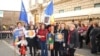 Alegerile parlamentare din noiembrie 2014 lângă o secţie de votare deschisă la Roma