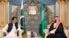 Pakistani Prime Minister Imran Khan (left) on a previous visit to Saudi Arabia.